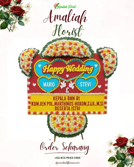 Papan Bunga Pernikahan Sampih